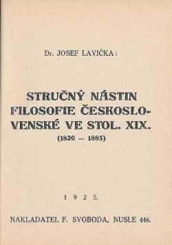Stručný nástin filosofie československé ve stol. XIX.