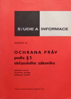Studie a informace - ročník XI.: Ochrana práv podle §5 občanského zákoníku