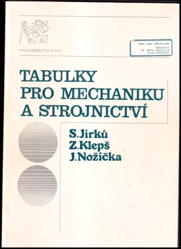 Tabulky pro mechaniku a strojnictví