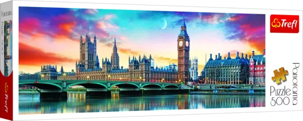 Trefl Puzzle Big Ben a Westminsterský palác, Londýn / 500 dílků Panoramatické