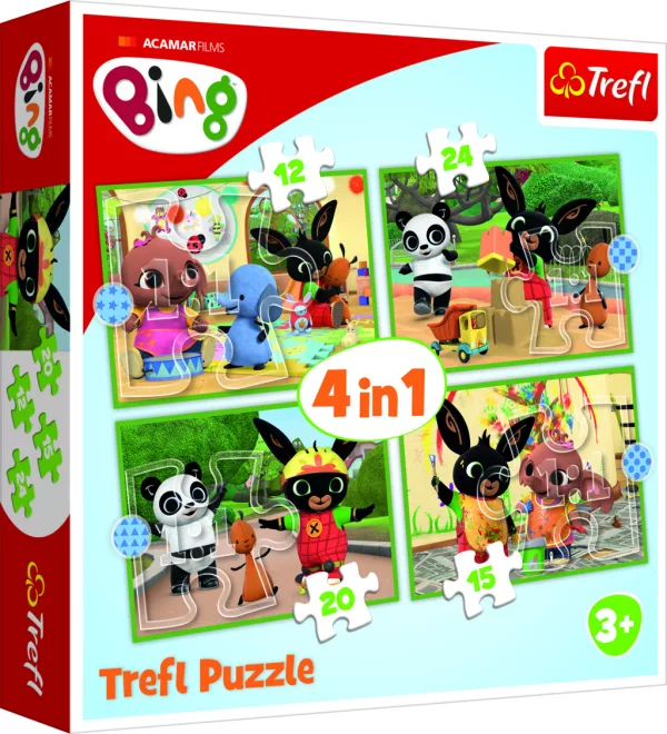Trefl Puzzle Bing - Šťastný den 4v1 (12,15,20,24 dílků)