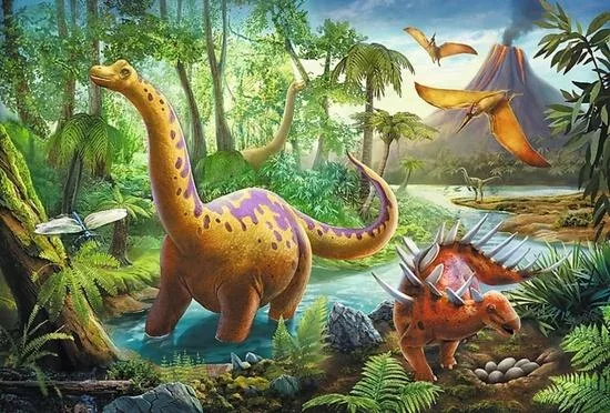 TREFL Puzzle Dinosauři na cestách 60 dílků