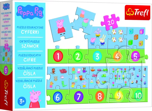Trefl Puzzle Peppa Pig - Čísla / 20 dílků