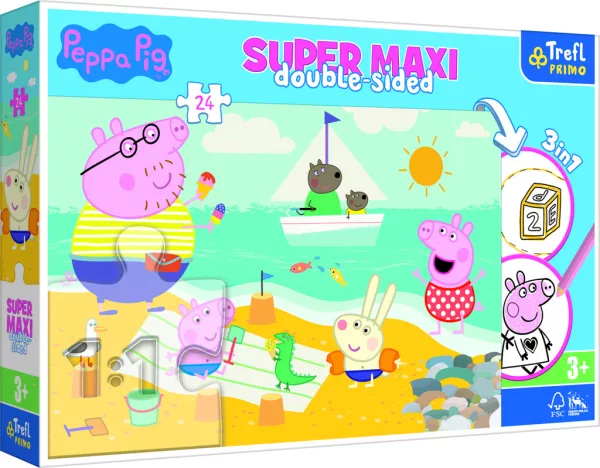 Trefl Puzzle Prasátko Peppa super maxi 24 dílků - oboustranné