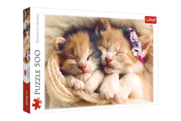 Trefl Puzzle Spící koťata / 500 dílků