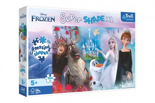 Trefl Puzzle Super Shape XL Ledové království 2: Ve světě Anny a Elsy 104 dílků