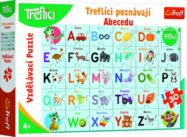 Trefl Puzzle Treflíci poznávají abecedu / 30 dílků