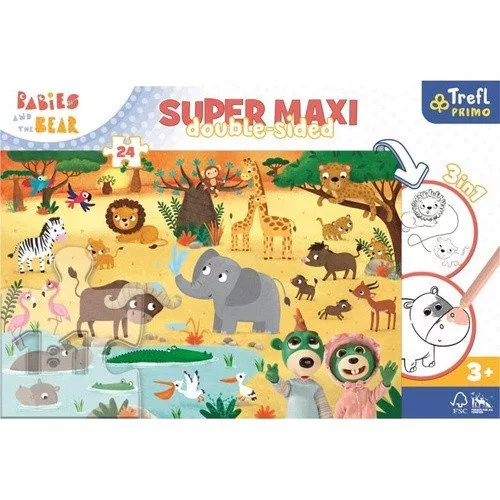 Trefl Puzzle Treflíci v ZOO super maxi 24 dílků