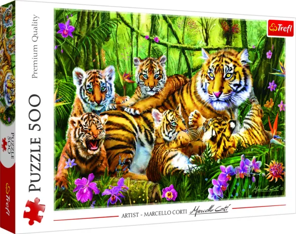Trefl Puzzle Tygří rodina / 500 dílků