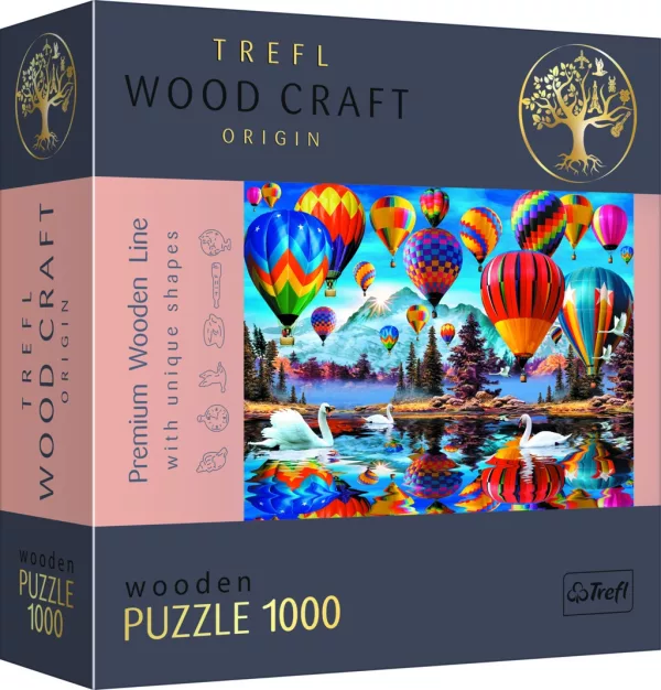 Trefl Wood Craft Origin Puzzle Barevné balóny 1000 dílků