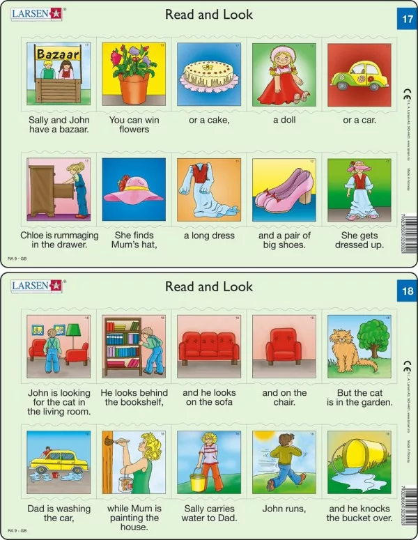 Učební puzzle MIDI - Angličtina-krátký text RA9/10 dílků(2 druhy)