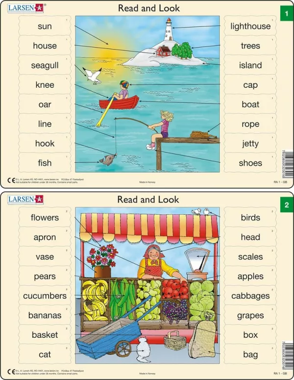 Učební puzzle MIDI - Angličtina-slovíčka RA1/16 dílků (2 druhy)