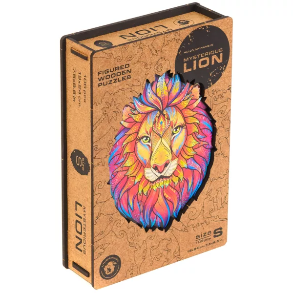 UNIDRAGON dřevěné puzzle LEV velikost S (19x24cm)