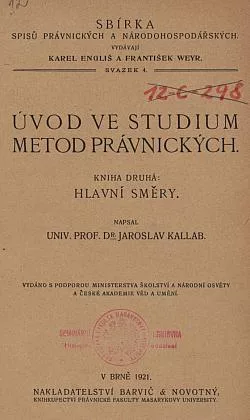 Úvod ve studium metod právnických. Kniha druhá, Hlavní směry