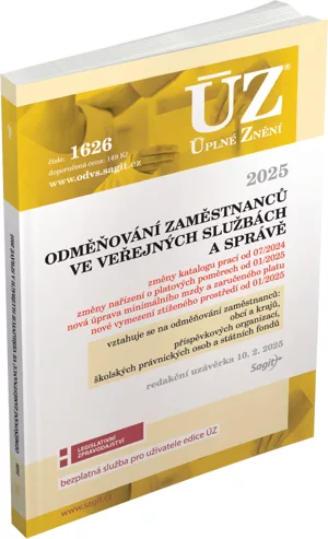 ÚZ 1626 Odměňování zaměstnanců ve veřejných službách a správě, 2025