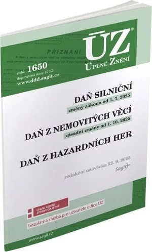 ÚZ 1650 Daň silniční, Daň z nemovitých věcí, Daň z hazardních her