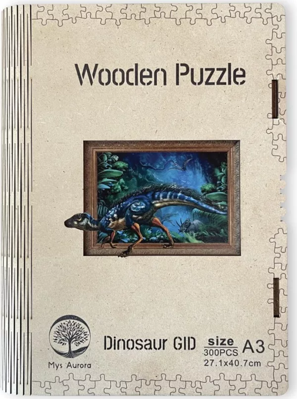 Wooden puzzle Dinosaur A3 GID - svítící ve tmě