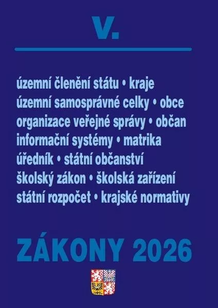 Zákony V  2026 – Veřejná správa, Školství