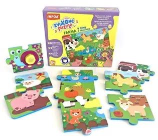 Zvukové puzzle - Farma - 9 dílků / 9 dielikov (CZ/SK vydanie)