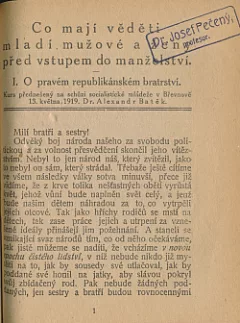 Co mají věděti mladí mužové a ženy před vstupem do manželství