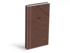 Diář 2026 D802 PU dark brown 90x170mm