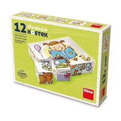 Dino obrázkové kostky Hezký den 12 kostek
