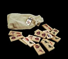 Dřevěné edukační domino - mláďata