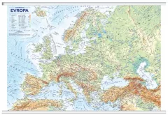 Evropa nástěnná obecně zeměpisná mapa