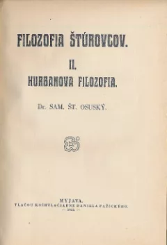 Filozofia Štúrovcov. II., Hurbanova filozofia