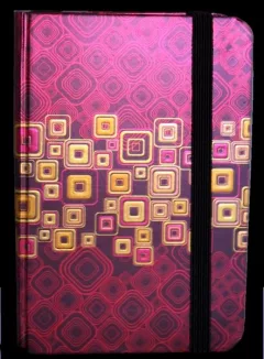 Ivana Kohoutová zápisník s gumičkou 95 x 140 mm červenozlaté čtverce
