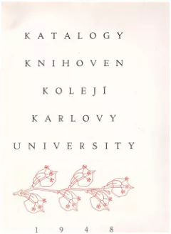 Katalogy knihoven kolejí Karlovy university