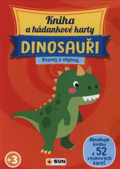 Kniha a hádankové karty DINOSAUŘI Poznej a objevuj