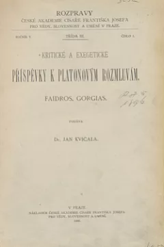 Kritické a exegetické příspěvky k Platonovým Rozmluvám