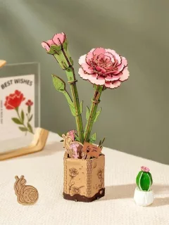 NiXiM Dřevěné 3D puzzle/Růžový karafiát