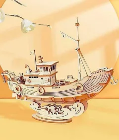 NiXiM Dřevěné 3D puzzle/Rybářská loď