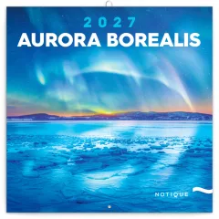 NOTIQUE Grid calendar Aurora Borealis 2027, 30 x 30 cm