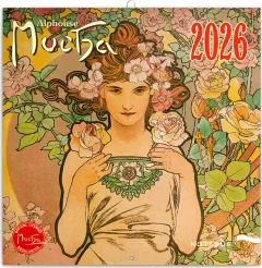 NOTIQUE Poznámkový kalendář Alfons Mucha 2026, 30 x 30 cm