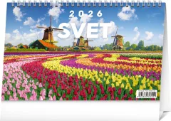 NOTIQUE Stolový kalendár Svet 2026, 23,1 x 14,5 cm