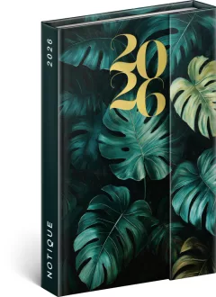 NOTIQUE Týdenní magnetický diář Monstera 2026, 11 x 16 cm
