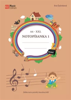 Notopísanka 1 A4 XXL - Délka not a pomlk, houslový klíč