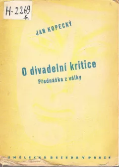 O divadelní kritice: přednáška z války