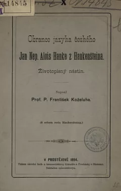 Obránci českého jazyka Jan Nep. Alois Hanke z Hankenštejna