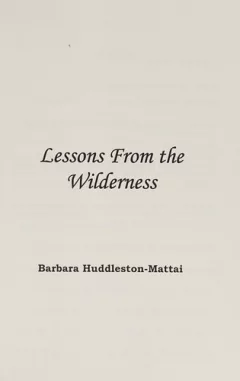 Lessons from the wilderness
