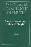Late Achaemenid and Hellenistic Babylon