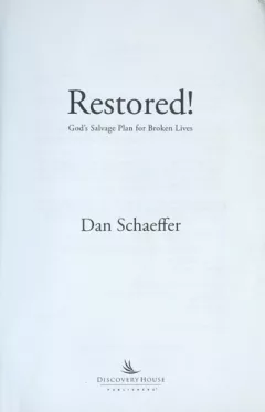 Restored!: Back to God's Original Plan
