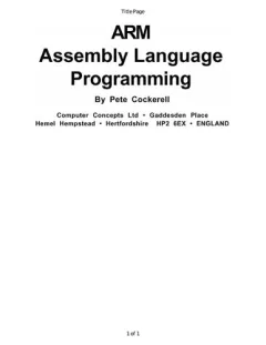 ARM assembly language programming.