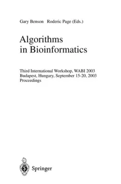 Algorithms in bioinformatics
