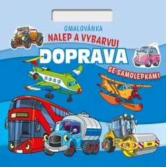 Omalovánka Čtverec Nalepuj a vybarvuj! Doprava