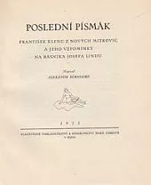 Poslední písmák František Klenc z Nových Mistrovic a jeho vzpomínky na básníka Josefa Lindu