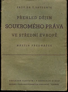 Přehled dějin soukromého práva ve střední Evropě: nástin přednášek